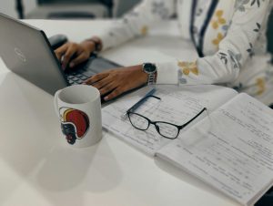 using laptop